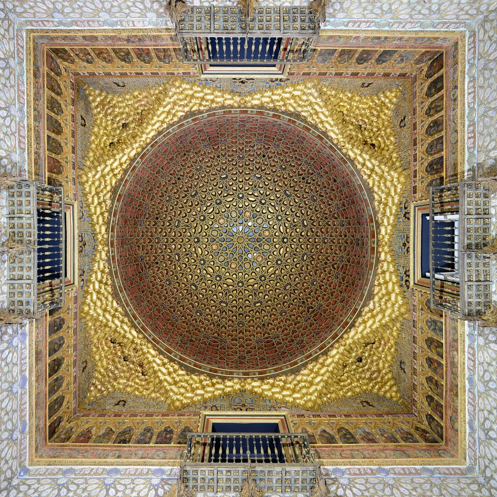 Gilded domed ceiling of the Salón de Embajadores, Royal Alcázar