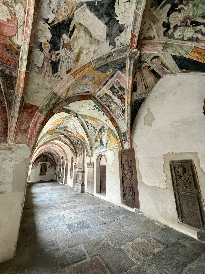A Mark Rothko painting installed inside a Dominican monastic cell of the Museo di San Marco, beside a Fra Angelico fresco