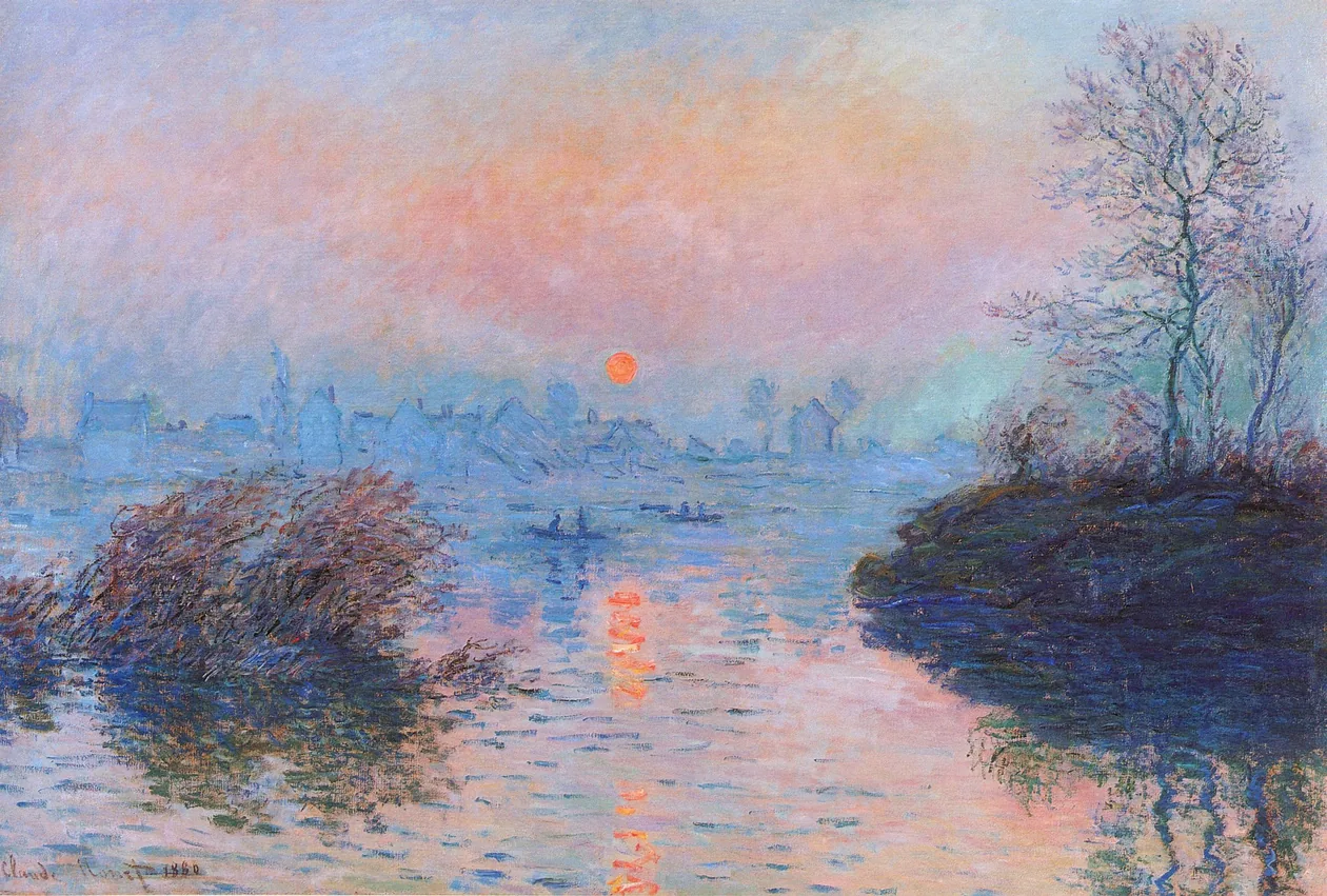 Claude Monet — Sunset on the Seine at Lavacourt, Winter Effect, 1880