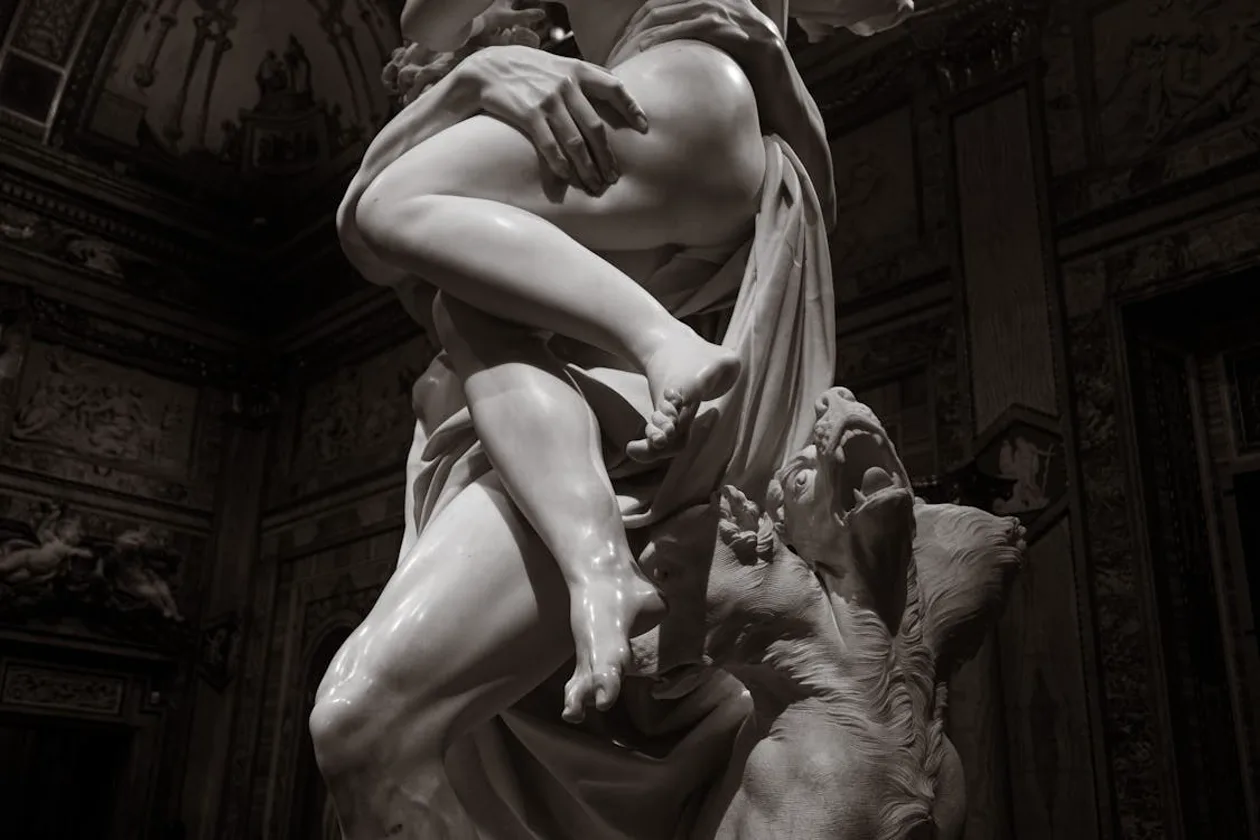 Bernini's Rape of Proserpina — marble sculpture detail at the Galleria Borghese, Rome