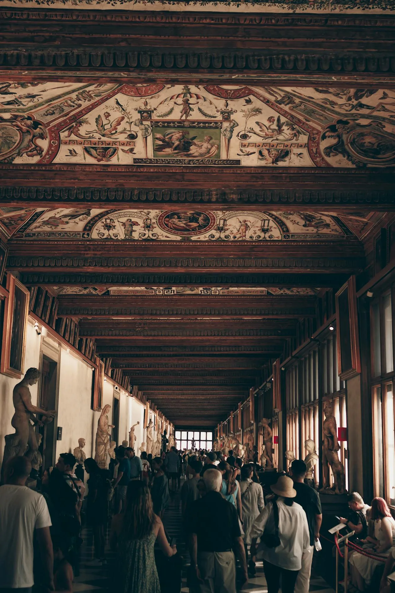 Uffizi Gallery interior corridor in Florence